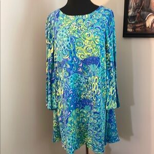 LILLY PULITZER COLETTE TUNIC DRESS SEA BLUE LILLYS LAGOON-small